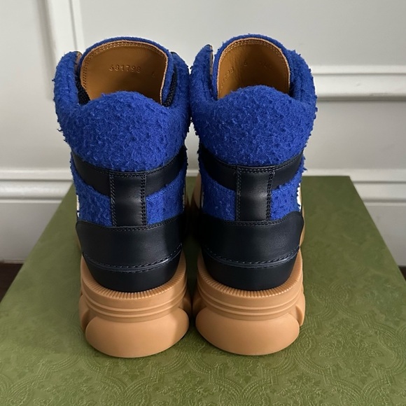 GUCCI MEN CASY WOOL/LEATHER BOOTS - Picture 7 of 7